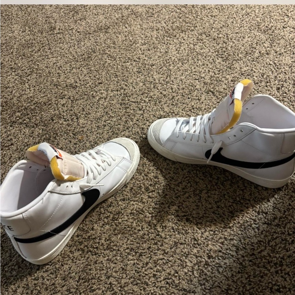 Nike White and Black High-Top Sneakers